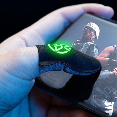 5 x Gaming-Fingerspitzen-Handschuhe, rutschfest, schweißfest, atmungsaktiv, Silberfaser, mobiles Spiel-Fingerabdeckungen, Schmerzlinderung, Präzisionskontrolle, Zubehör für Gamer (schwarz)