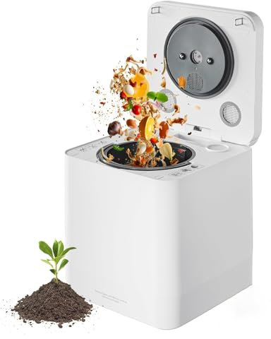 FfiMe Compostiera Elettrica, Compostiera da Cucina Intelligente da 4 Litri, Compostiera da Interno inodore, per Convertire Il Cibo in Pre-Compost, Dispone di Ciclo di Pulizia Automatica, per Scarti