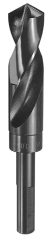 sourcing map 23mm Drill Bit 1/2 Reduced Shank 3-Flat 4341 High Speed Steel 118 Degree Standard Point for Plastic Wood Copper Aluminum Iron Medium Soft Metal