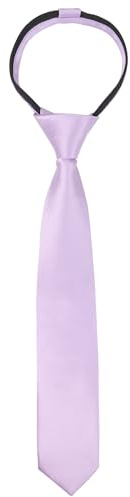 Alizeal Boys Solid Color Pre-tied 6cm Zipper Skinny Necktie