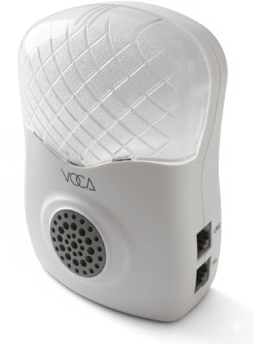 VOCA Telefon-Klingeltonverstärker, Verstärkung bis zu 120 dB mit starker LED-Blitz-Benachrichtigung für Festnetztelefone, Wandmontage, ideal für Laute und hörgeschädigte Umgebungen