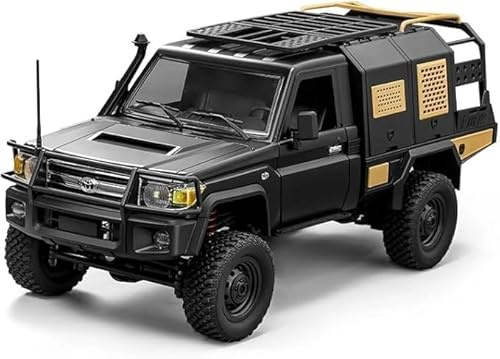RMT MODELS RC Auto Toyota Land Cruiser Supertourer 1:12 | 4WD Allradantrieb | 2,4 GHz Fernsteuerung 100 m | Li-Ion Akku 7,4 V 1200 mAh | LED Beleuchtung | 60 Min Fahrzeit | 8 km/h Spitze (Schwarz)