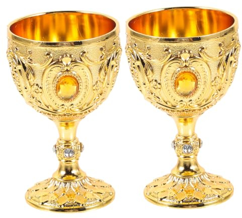 COLLBATH 2 Pezzi Bicchieri Liquore Europeo Vintage in Goffrato Coppa Riutilizzabile Resistente e Stabile per e Cocktail