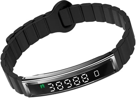 Pedometer Step Counter Fitness Tracker Bracelet with Time Display, Accurate Steps Calories and Distance Tracking, Heart Rate and Sleep Monitor, IP68 Waterproof Slim Activity Band for Women and Men