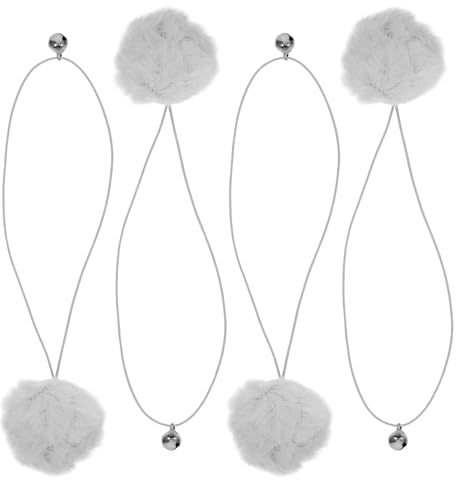GANAZONO Ersatzbälle sichere Katzenspielzeug 4 Stück-Pack aus Plüsch mit Glöckchen Interaktives Hängespielzeug Bälle zum Aufhängen für Katzenkratzbäume für Katzen