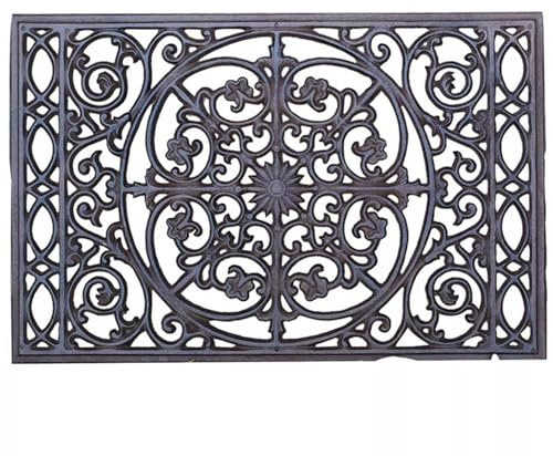 Fußmatte für Außen Robuste Fußmatte Aus Gusseisen 36×36,5 cm rutschfeste, Rechteckige Matte Fußmatten für Den Eingangsbereich Schuhabstreifer für Garten und Terrasse
