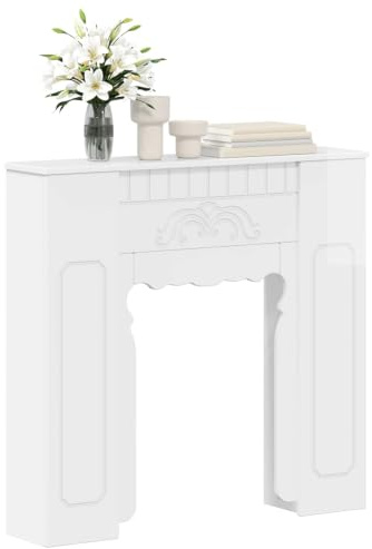 vidaXL Kaminumrandung Hochglanz Weiß 93 x 20 x 89 cm Holzwerkstoff