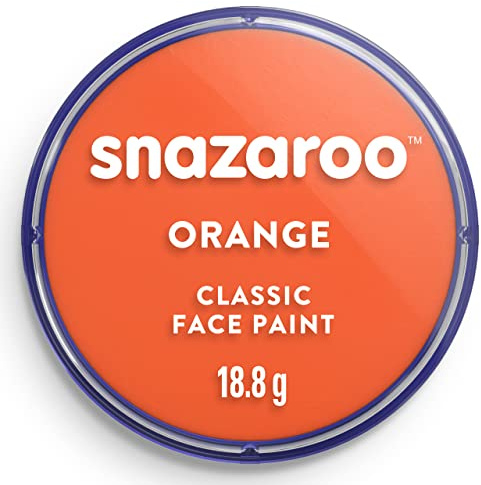 Snazaroo 1118553 Schminkfarbe - Orange, 18ml Topf - hautfreundliche Gesichtschminke auf Wasserbasis, wasservermalbar, parabenfrei, Face & Bodypaint Farbe für Kinder & Erwachsene