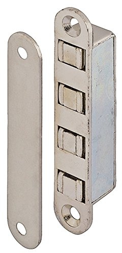 Gedotec Metall Magnetverschluss mit Gegenplatte | Möbelmagnet Tür Magnetschnapper zum Einlassen | Türmagnet vernickelt mit Haftkraft 4,0 kg | 1 Stück - Magnetschnapper eckig (8,0 kg) - Magnet Für Tür