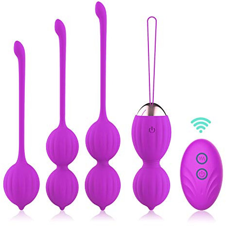 FIDECH Liebeskugeln Sexspielzeug, Vibrator für Sie, Beckenboden Trainer Damen mit 12 Vibrationsmodi, Vibro Ei mit Fernbedienung, Beckenbodentrainer für Blasenkontrolle und Vaginalmuskulatur, Lila