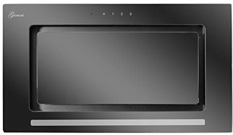 Gurari GCH 217+Filtre à charbon, Hotte Intégrée Groupe filtrant,1000 m³/h,52 cm,Evacuation,3 Vitesses,LED Eclairage,Noir Verre,Télécommande, TouchControl, intégrée,Hotte aspirante de plafond,encastrée