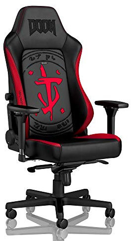 noblechairs Hero Gaming-Stuhl – PU-Kunstleder – Doom Edition – bis zu 150 kg Benutzer – Lendenwirbelstütze – ergonomisch – Heimbürostuhl – Computer-Schreibtischstuhl