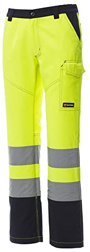 Mivaro Damen Warnschutzhose - Arbeitshose EN ISO 20471 Klasse 2 - Regular Fit Bundhose mit Reflexstreifen - elastischer Bund, Taschen, Reißverschluss, langlebige Baumwollmischung für BAU und Logistik