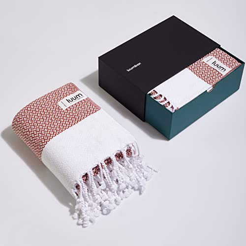 Luum® XXL Strandtuch Damen Herren Hamamtuch groß Saunahandtuch Handtuch Yogatuch Duschtuch Strandhandtuch Saunatuch Badetuch Reisehandtuch Pestemal Turkish Towels in Geschenkbox