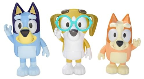Toys: Bingo, Honey Paquete de 3 Figuras de Juego - 3 Figuras con Partes móviles - 3 Figuras de acción del exitoso Programa Infantil - Juguetes coleccionables Oficiales, Sister Bingo y Friend Honey