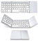 docooler Tastiera BT Wireless Mini Tastiera Pieghevole Tastiera BT Portatile Ultra Sottile con Touch Panel per Windows/Android/iOS Argento
