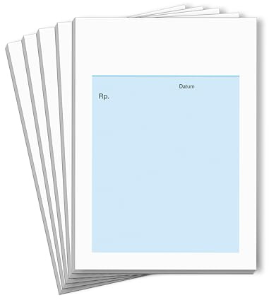 ORGASET Privatrezept für Ärzte | 250 Blätter | DIN A6 | geleimt | 5x50 Blatt Rezeptblock | Blau