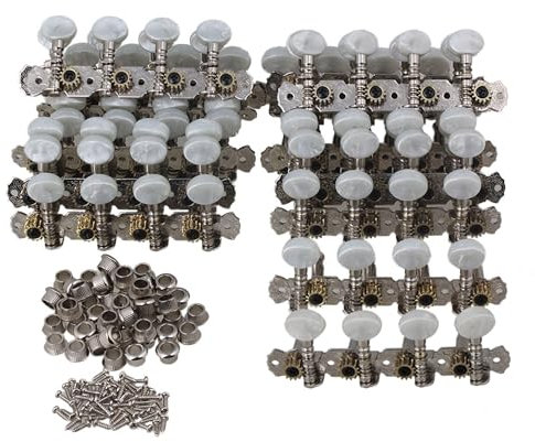 Yibuy 10R10L White Pearl Button Mandolin Tuning Pegs Machine Heads Pack of 20