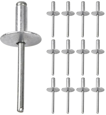 50 Pezzi Rivetto Pop Cieco con Testa a Cupola in Alluminio Rivetti Ciechi in Alluminio con Flangia Grande, per Lamiera, Lavorazione Del Legno, Industriale (4,8 * 16 * 16 mm)