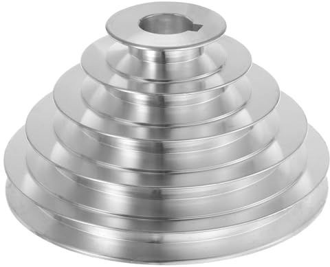 QUARKZMAN Aluminium A-Typ Riemenscheibe Keilriemenscheibe 5 Stufenscheibe Rad 24mm Bohrung 55-150mm Außen Durchmesser für A-Typ Keilriemen 12,7mm Breite Gürtel