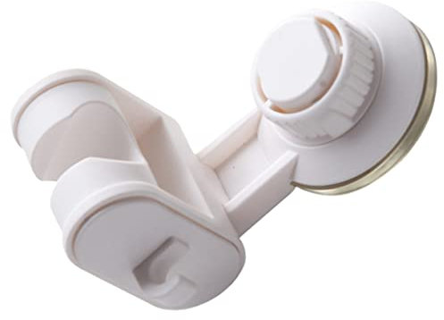 Mikikit Punch-Free Adjustable Shower Head Holder Vacuum Suction Universal Bathroom Shower Bracket White