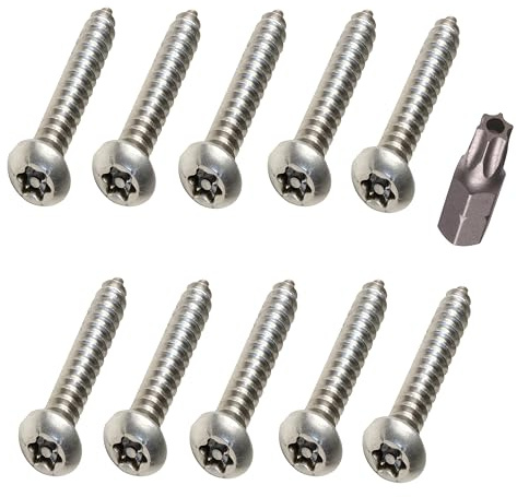 3.5mm x 13mm Button Head Security Screws Stainless Steel Sheet Metal Screws Pin in Torx Sheet Metal Anti-Theft Tamper Proof Including Screwdriver Bit (pack of 10)