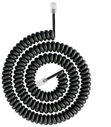 Uvital 3 Meters Telephone Phone Handset Cable, 1Pack RJ9 Coiled Cord for Home Landline