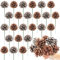 24Stück Natürliche Weihnachtskieferzapfen Schnee Kiefer Kegel für Weihnachtsbaum Girlande Kranz Ornamente Kiefernzapfen Dekoration Winterferien Home (Primärfarben, Weiß)