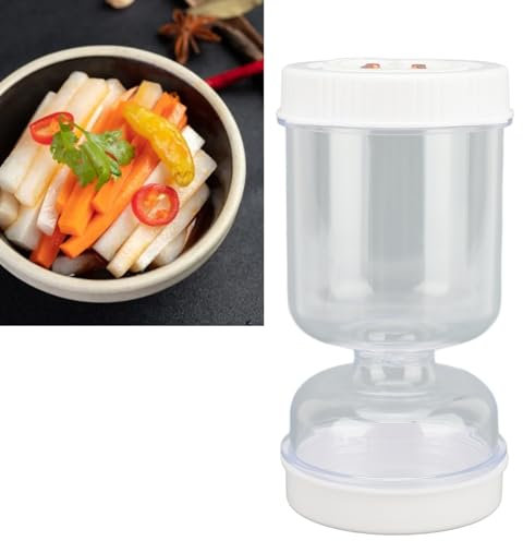 POCREATION Tarro de pepinillos, recipiente hermético a prueba de fugas con colador, tarro de oliva de 50 onzas con tenedor para encurtidos, aceitunas, jalapeños