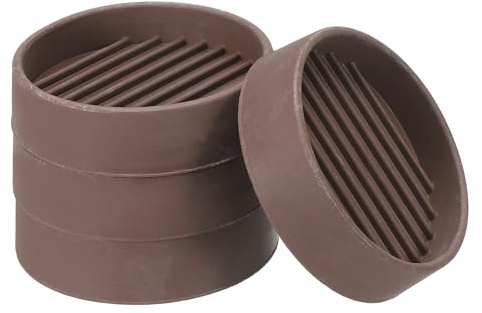 PATIKIL 2 Round Rubber Furniture Pads, 4 Pack Non Slip Caster Cup Anti Skid Floor Protectors for Furniture Feet Bed Couch Chair Table Stopper, Brown