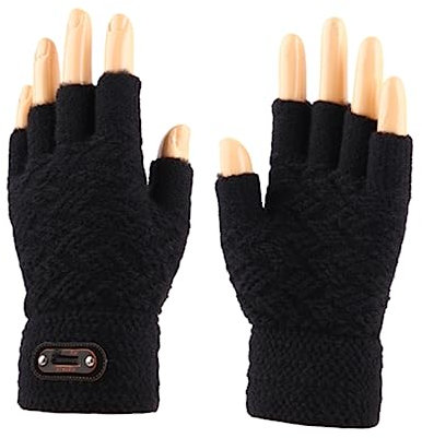 ANDRESLAD 1paar Hochwertige Knitted Touchscreen Handwärmer Für Herren Wärmende Winddichte Winterhandschuhe Schwarz Für Outdoor-aktivitäten Und Smartphones