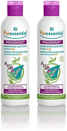 Puressentiel Pouxdoux Anti Pidocchi Shampoo, Risana il cuoio capelluto e rimuovere lendini e pidocchi morti, 200 ml (Confezione da 2)