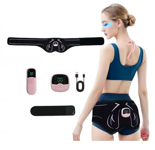 EMS-Hüfttrainer für Frauen – 10 Modi, 30 Intensitätsstufen, LED-Display und Fernbedienung, kabelloser, verstellbarer Gürtel für Po-Lifting, -Formung und -Konturierung (110 cm, USB-Aufladung)