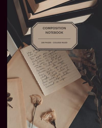 8x10” Dark Academia-Inspired Journal Notebook – 200 College Ruled Pages – Vintage Books, Florals & Warm Fall Aesthetics – Ideal for Writers, Readers & Thoughtful Souls