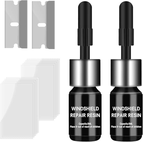 lanmusic Car Windscreen Repair kit, Glass Repair Kits, Car Glass Crack Repair Liquid, Scratch Chip Cracks Repair Kit(2 Pack)