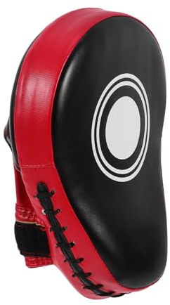 SOPOTUTU Boxing Punch Pads Gloves PU Focus Training Mitts with High Padding Palm Protection for Karate Taekwondo Martial Arts Red Black