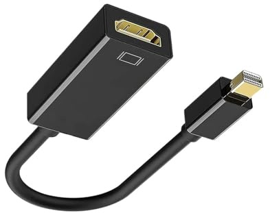 Monitor Conversion Cable Mini Displayport to HDMI-Compatible Cable ，Compatible for Apple MacBook， Air Pro 1080P 4K Adapter Mini DP Male to HDMI-Compatible Female Display Conversion Line(Black)
