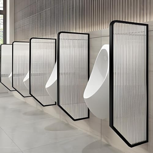 Kaverno Partición De Inodoro Montada En La Pared, Separador De Urinarios Separador De Inodoros Divisor De Tabique De Urinario De Vidrio Templado para Escuelas, Restaurantes, Hoteles(Black,3pcs)