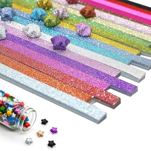 KALUROIL Bandes de Papier étoiles Multicolores pour Origami – Papier épais et Lisse pour Pliage créatif, décoration DIY, Cadeaux Faits Main, Loisirs créatifs, projets décoratifs