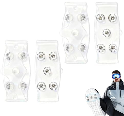 Universelle 5-Zacken-Steigeisen für Schuhe und Stiefel, 2026 Neu Schuh Überzieher Spikes, Anti Rutsch Schuhspikes, Steigeisen für Wanderschuhe, Spike überzieher für Schuhe (Weiß 2 Paar)