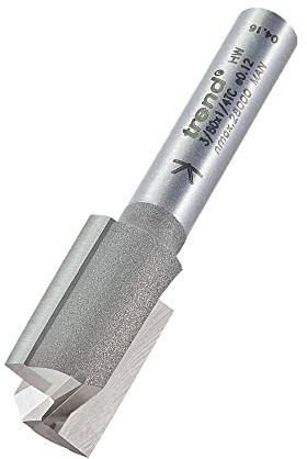 Trend Professional Straight Two Flute Router Cutter Bit, 1/4 Inch Shank, 12.7mm Cut Diameter, Tungsten Carbide Tipped, 3/80X1/4TC | Tungsten Carbide Tipped Two Flute Cutter For Clean Straight Routing In Wood, 12.7mm Cut Diameter, 3/80X1/4TC
