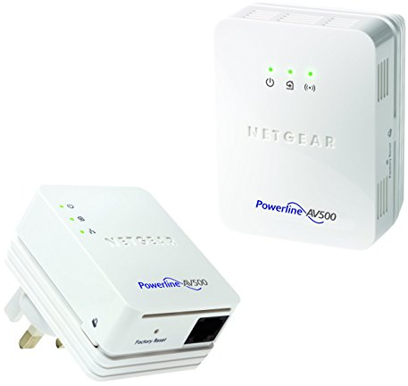 NETGEAR XWNB5201-100UKS 500Mbps Powerline Wi-Fi Extender/Access Point Kit (Wi-Fi Booster)