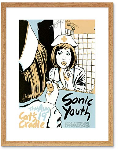 Wee Blue Coo Music Concert Advert Sonic Youth Cat's Cradle USA Framed Wall Art Print