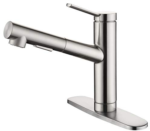 CREA Kitchen faucets, Bar Sink Faucet, Kitchen Sink Faucet Pull Out Brushed Nickel Single Handle Prep Wet Commercial Modern rv Low Arc Faucet