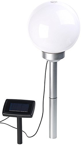 Lunartec Solar LED Kugel: Solar-LED-Leuchtkugel mit rotierendem Licht-Effekt & Erdspieß, Ø 20 cm (Solarleuchte-Kugeln, Leuchtkugel außen, Beleuchtung)