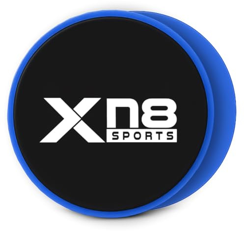 XN8 Core Sliders Exercise Discs, Pack of 2 Dual-Sided Gliding Discs for Carpet and Hard Floors, Ab, Leg, Glute, Pilates and Full Body Home Workouts