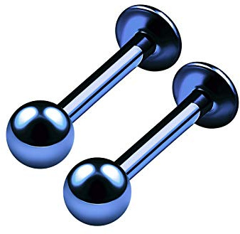 BanaVega 2 Stück G23 Titan eloxiert Labret Piercing 16G 1,2mm 3mm Marilyn Monroe Tragus Ohrringe Piercing Schmuck Mehr Farben und Größen
