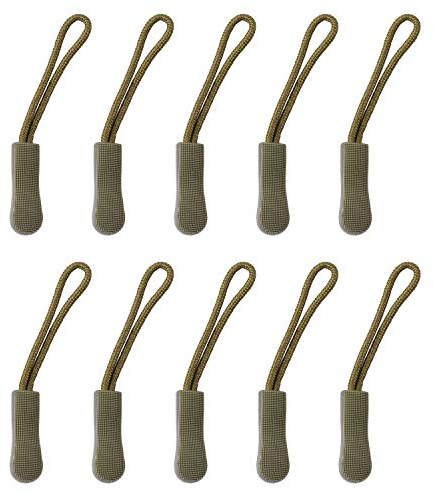 POFET 10pcs Zip Tags Cord Pulls Zipper Extension Zip Slider Green