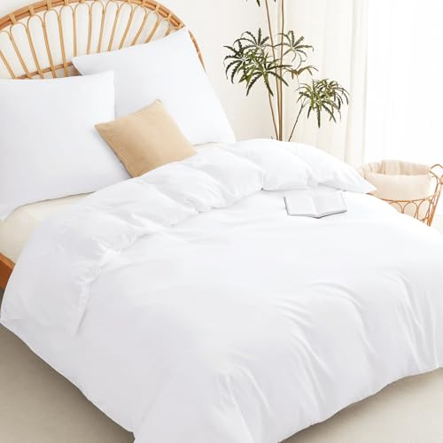 WAVVE Bettwäsche 200x200 3teilig Weiß - 80x80 Kissenbezüge, Mikrofaser | Bettbezug 200x200cm mit 2 Kissenbezüge 80x80cm, 2x2 m Bettwäsche-Sets mit Reißverschluss, Oeko-TEX, Weich & Bügelfrei