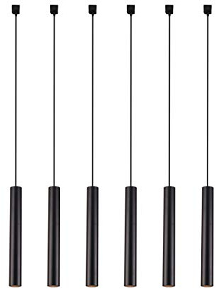 mirrea 6 Pack 9W Dimmable LED Track Pendant Lighting Compatible with Single Circuit H Type Track Lighting Rail 90 CRI 3000K Warm White 24° Black Painted